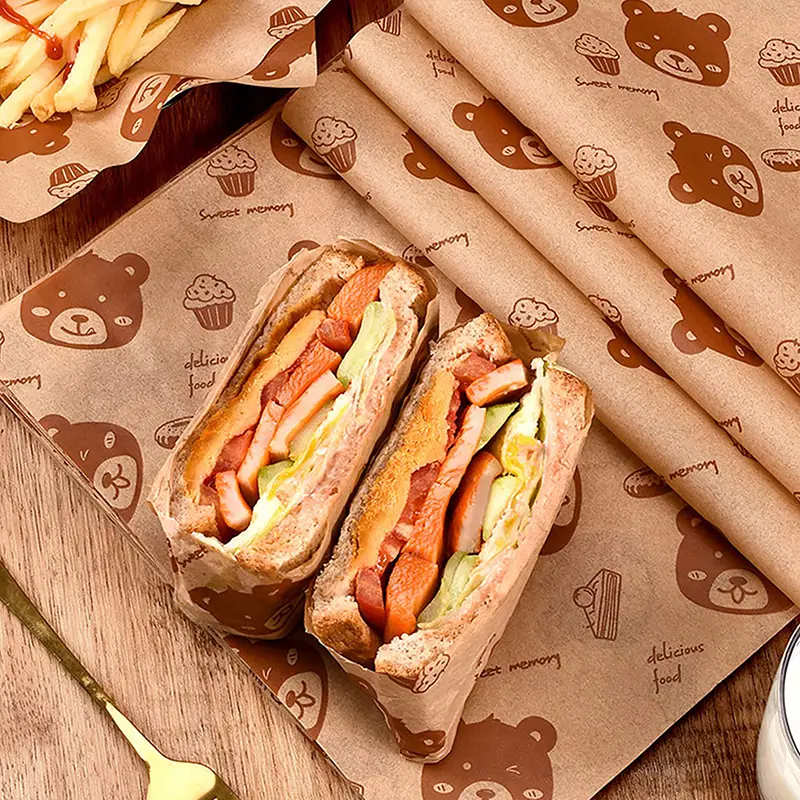 Giấy Đóng Gói Bánh Sandwich, 50 Chiếc, Bọc Hoạt Hình, Dùng Một Lần, Chống Dầu, Bọc Gà Cuộn, Dụng Cụ Nhà Bếp Dùng Để Nướng Bánh Phục Vụ Bữa Sáng, Đồ Dùng Gia Đình 7