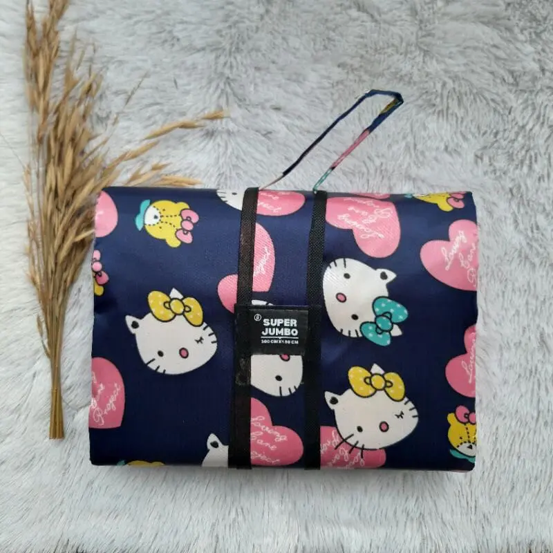 Tikar piknik lipat microsatin waterproof jumbo Ukuran 300x150cm Karpet Camping Outdoor 4
