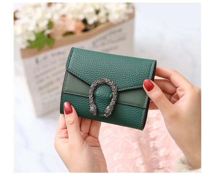 Product Introduction of Ví ngắn phong cách Hàn Quốc, dành cho phụ nữ, có thể gập lại, ví đựng tiền Xu, thiết kế đơn giản và dễ thương, kích thước nhỏ, nhiều khe cắm thẻ, thích hợp cho sinh viên nữ, 1777 Đánh giá tích cực 5