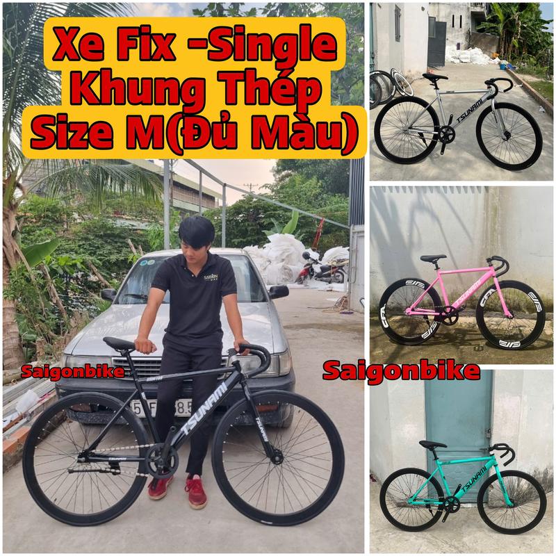 Xe Đạp Thể Thao Fix Gear Và Single Khung Thép Đủ Màu Dành Cho Chiều Cáo 1m55 Trở Lên Bảo Hành Khung Sườn 12 Tháng Kèm Đồ Lắp Và Dây Strap