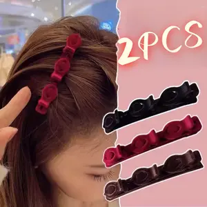 2 Buah Jepit Rambut Flocking untuk Penataan Rambut, Jepit Poni Samping, Jepit Rambut Flock, Penjepit Rambut Rontok, Jepit Rambut, Aksesoris Rambut