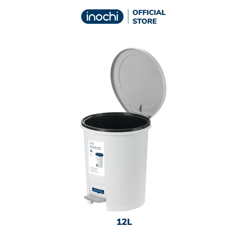 Thùng rác đạp chân nắp tròn Hiro 12L (giao màu ngẫu nhiên) 3