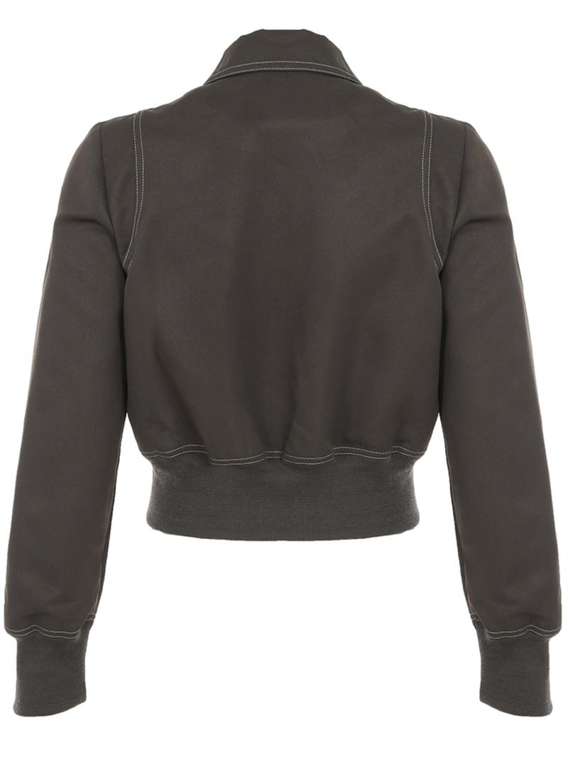 Product Introduction of Women's Solid Top Stitching Pocket Zip Up Jacket, Casual Long Sleeve Collared Outerwear for Fall, Ladies Clothes for Daily Wear 5