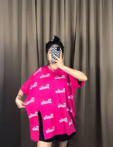 Kaos Oversize Barbie Baju Wanita Atasan Slit