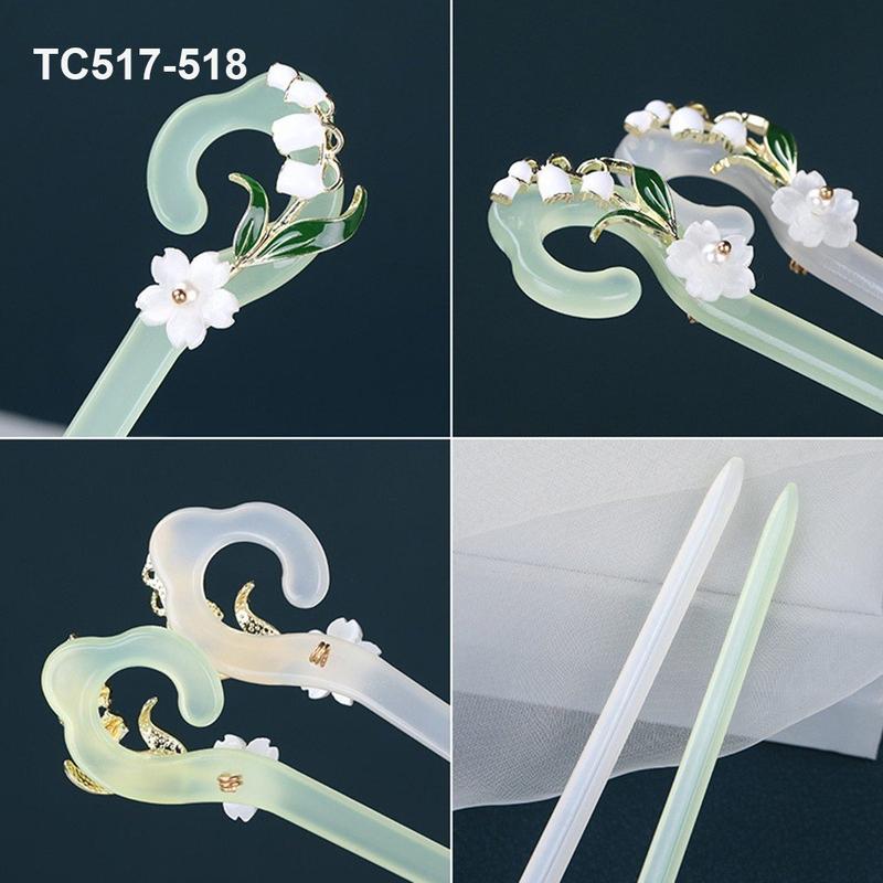 GOTI Trâm Cài Tóc Hình Hoa Nhỏ Kiểu Trâm Búi Tóc Phong Cách Hán Phục Cổ Điển Cho Nữ TC517 TC518 Women Voi