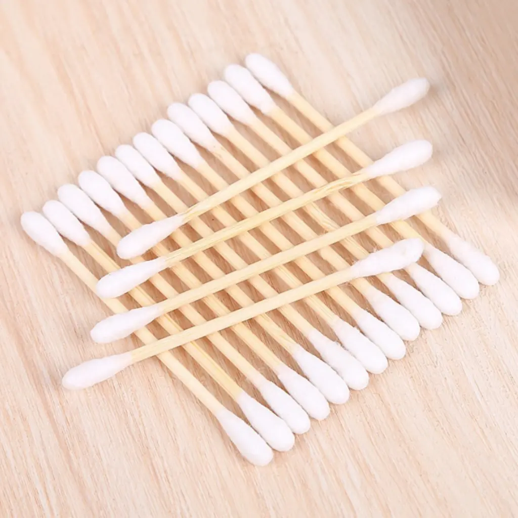Tăm Bông Ngoáy Tai Gói 100 PSC Bằng Gỗ Tre Chắc Chắn Tiện Lợi Tăm Bông Ngoáy Tai Tre Thân Thiên Môi Trường