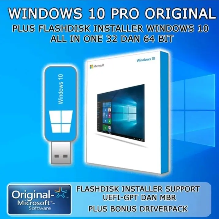 FLASHDISK BOOTABLE WINDOWS 10 PRO NEW UPDATE PLUS DRIVERPACK 0