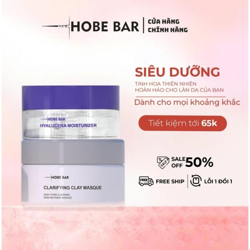 Combo Dưỡng Hobe Bar Mặt Nạ Đất Sét Kết Hợp Kem Dưỡng Âm Phục Hồi Cấp Nước Làm Dịu Da Cải Thiện Bảo Vệ Làn Da Women Nữ Skincare hobebar Làm Đẹp Da Cosmetics Kem Face