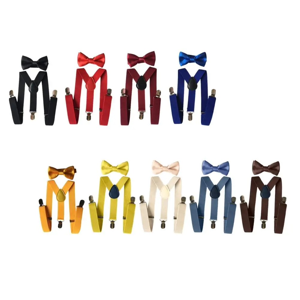 Men Suspenders Bowtie Set Adjustable Y Back Brace for Party Formal Wear