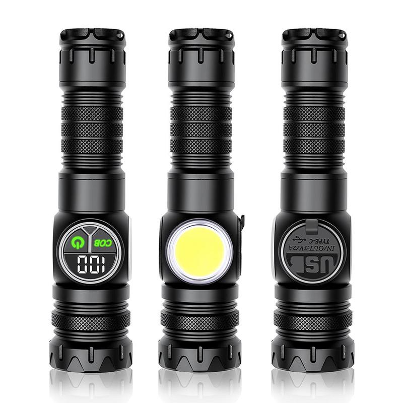 Portable Strong Light Flashlight, USB Rechargeable Telescopic Zoom Flashlight, Outdoor Camping & Hiking Flashlight, Car Repair, Emergency Use Flashlight 8