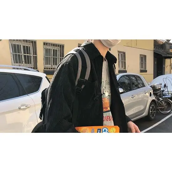 Corduroy Retro Long Sleeve Outer Shirt Casual Oversize in Brown and Black Color - Kemeja Outer Casual Kasual / Kemeja Outer Corduroy Coklat dan  Hitam / Kemeja Outer Cordu 5