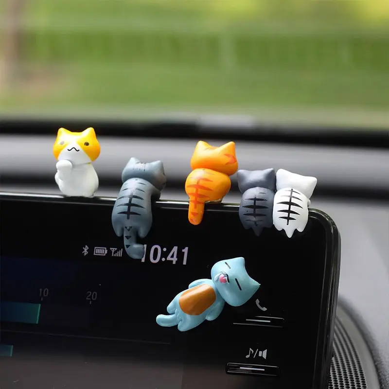 6Pcs/Set Miniatur Hewan Kucing / Miniatur Binatang Kucing / Ornaments Micro Landscape Bonsai Decoration 2