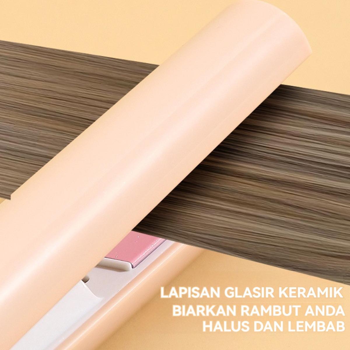 Catokan Wireless Portable Cordless Catok Rambut Multifungsi Catok Lurus Dan Curly 2in1 Catokan Rambut Usb Portable Mini Tanpa Kabel Traveler Hair Straight