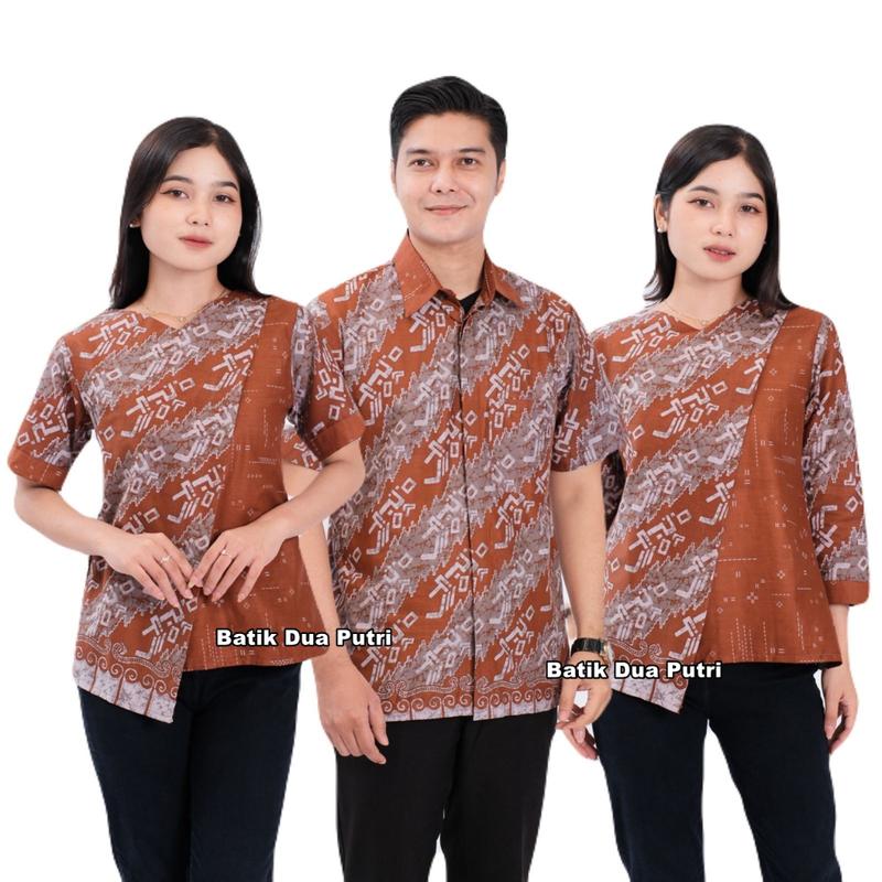 Batik Wanita Blouse Atasan Modern Sompal Lilin Batik Dua Putri Katun 1