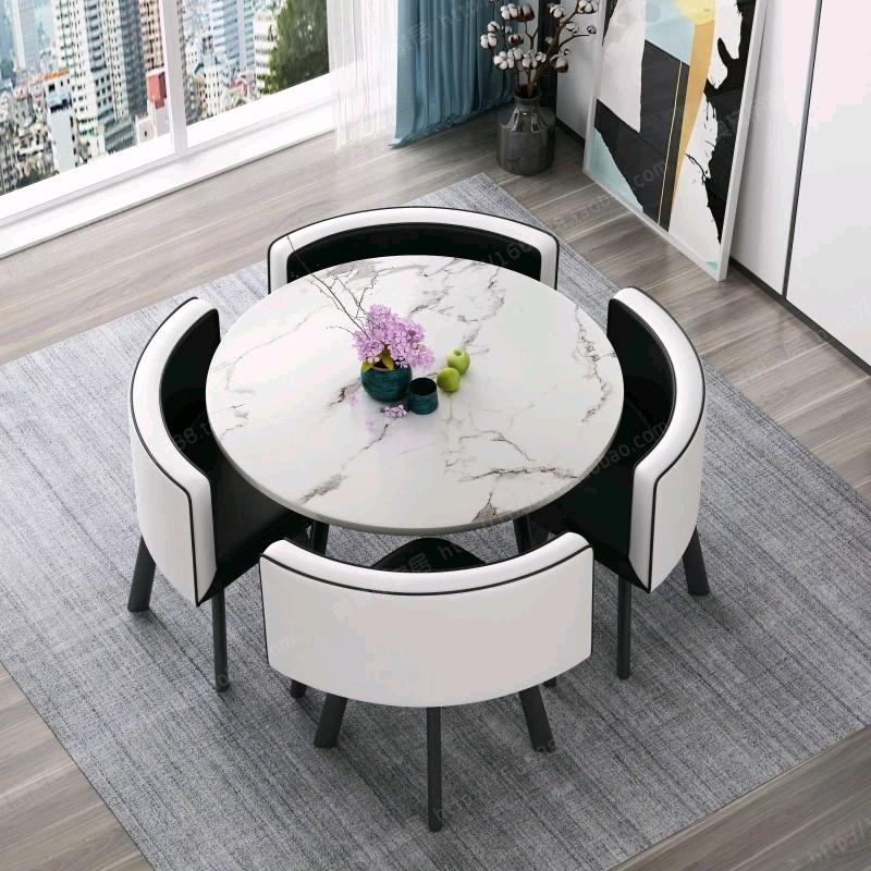 Bộ Bàn Tròn 4 Ghế Dành Cho Văn Phòng, Chung Cư, Nhà Trọ Đa Năng Tiết Kiệm Diện Tích Size Bàn 80cm 2