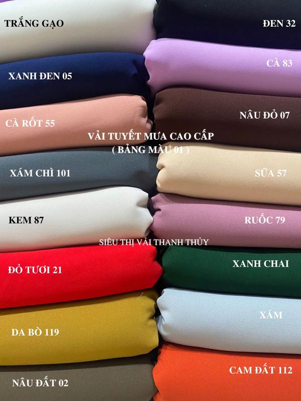 VẢI TUYẾT MƯA NHẬT NAM - ( BẢNG MÀU 01 )  - MAY VEST, ĐẦM - DÒNG VẢI CÔNG SỞ CAO CẤP