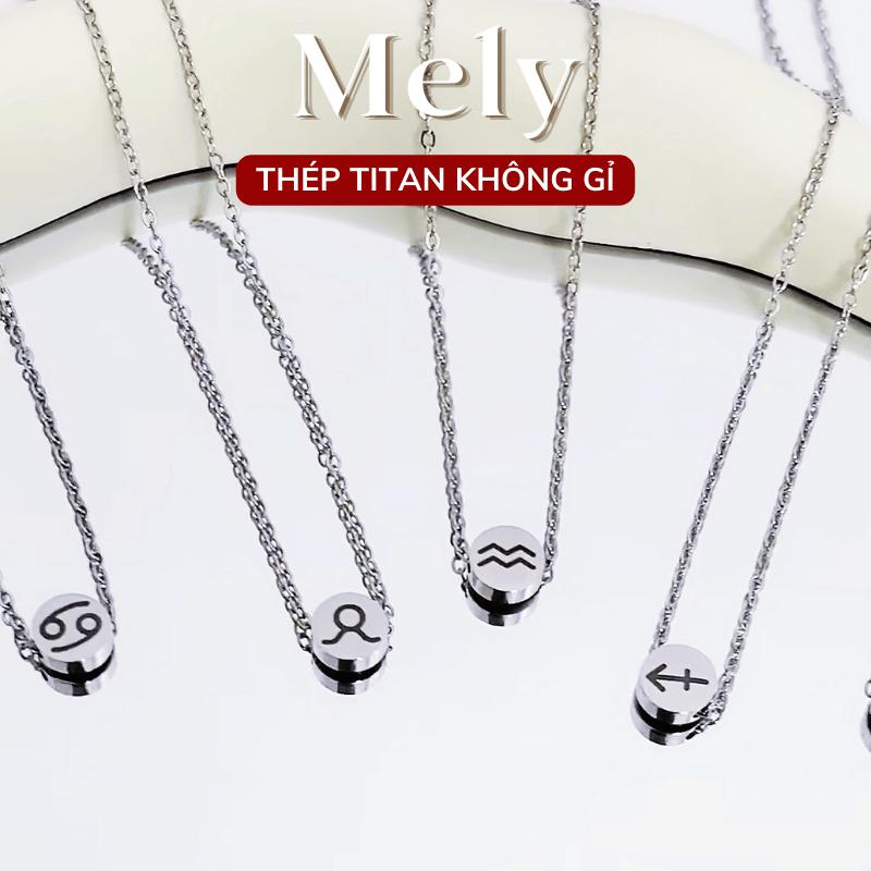 Dây chuyền nữ 12 cung hoàng đạo TITAN KHÔNG ĐEN GỈ phụ kiện trang sức thời trang Mely CT31 TẶNG HỘP Women