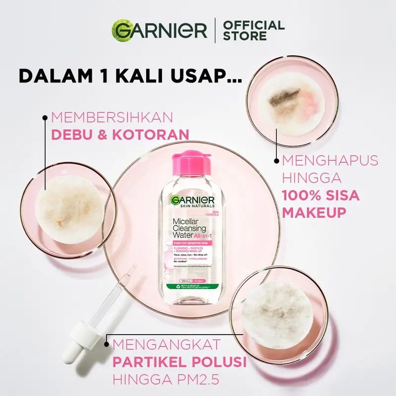 [BUY 2 GET 3] Garnier Micellar Water - BEST SELLER (Pink, Rose, Vitamin C, Blue, Biphase) 400 ml - Twin Pack - Make Up Remover - Pembersih Wajah - Kulit Jerawat Acne Brightening Glowing 3