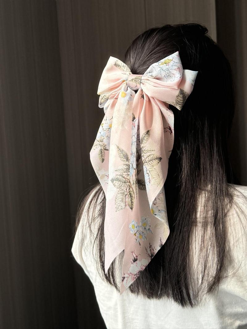 Product Introduction of Floral Print Bow Decor Hair Clip (2pcs), Cute Bouquet Print Hair Accessories for Women & Girls, Casual Versatile Hair Accessories for Daily Wear, Barrettes Hair Clips 16