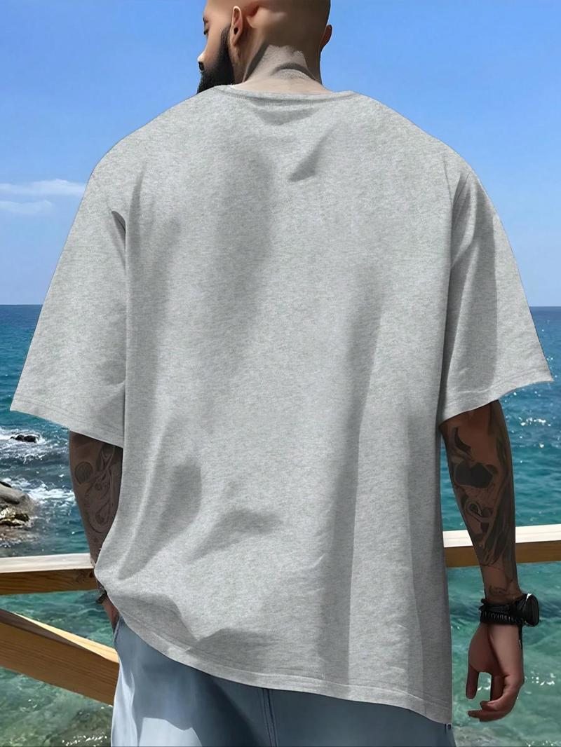 Product Introduction of Men's Regular Fit Shark Print Round Neck Tee, Casual Short Sleeve T-shirt for Daily Wear, Men's Summer Clothes 2