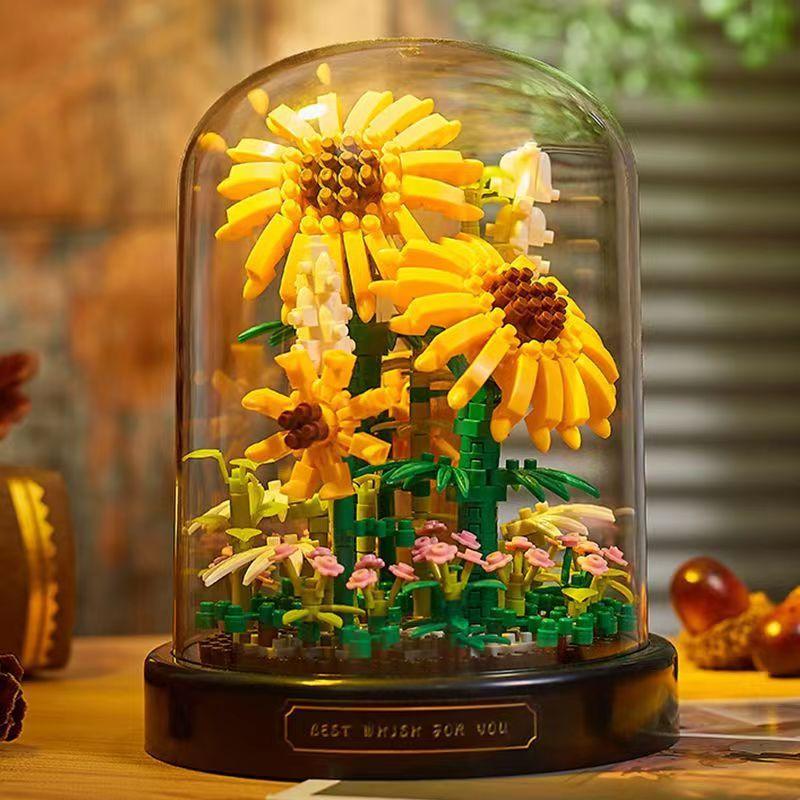 Sunflower Building Block, Creative Flower Design Building Block Toy, Creative Desktop Decoration, Christmas Gift, Santa Presents 2