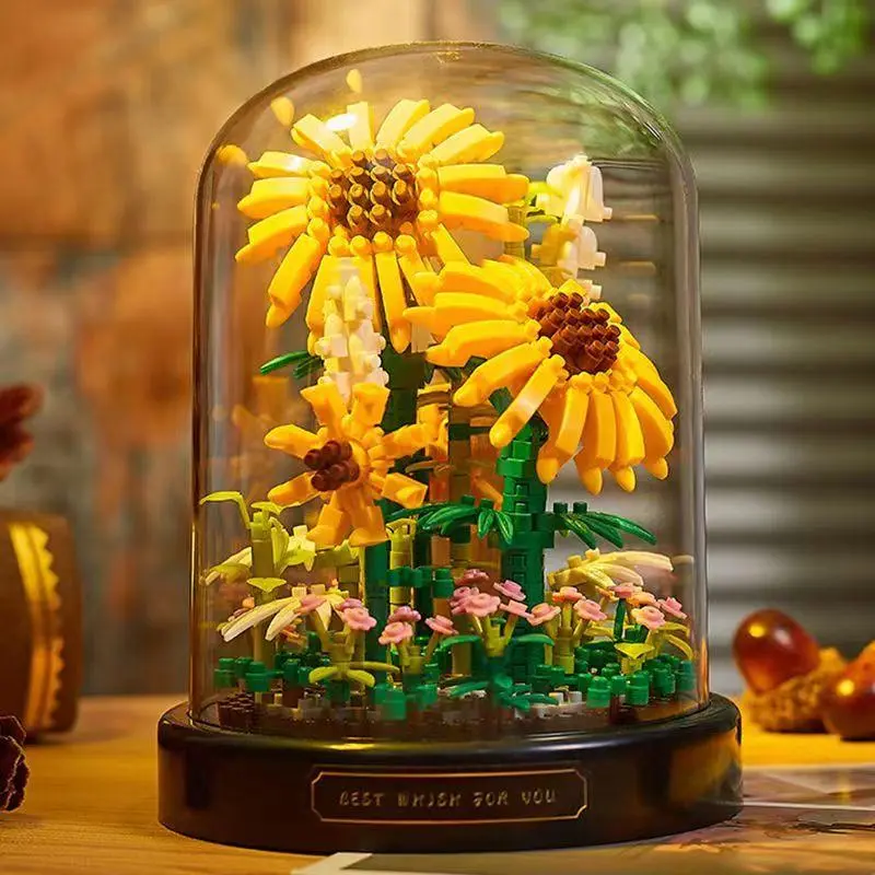 Sunflower Building Block, Creative Flower Design Building Block Toy, Creative Desktop Decoration, Christmas Gift, Santa Presents 2