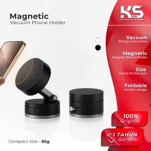 Magnetic Vacuum Stand Holder Foldable Mini Size Strong Magnet Phone Holder HP Hisap Kuat Kokoh