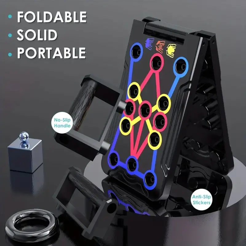 Push Up Board, Abdominal and Chest Muscle Training Folding Push Up Stand, Portable Fitness Equipment for Home Gym, Gymtok, Birthday Gift for Bf 2