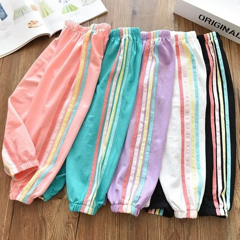 QUẦN THUN COTTON 7 sắc cầu vòng, chất Cotton Thông thường Màu đen Màu trắng