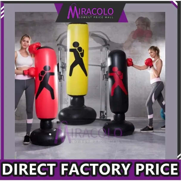 MIRA 1.6M Inflatable Boxing Tumbler PVC Punching Bag Glove Fitness Martial Art Kung Fu Kids Adult Play Exercise Sandbag