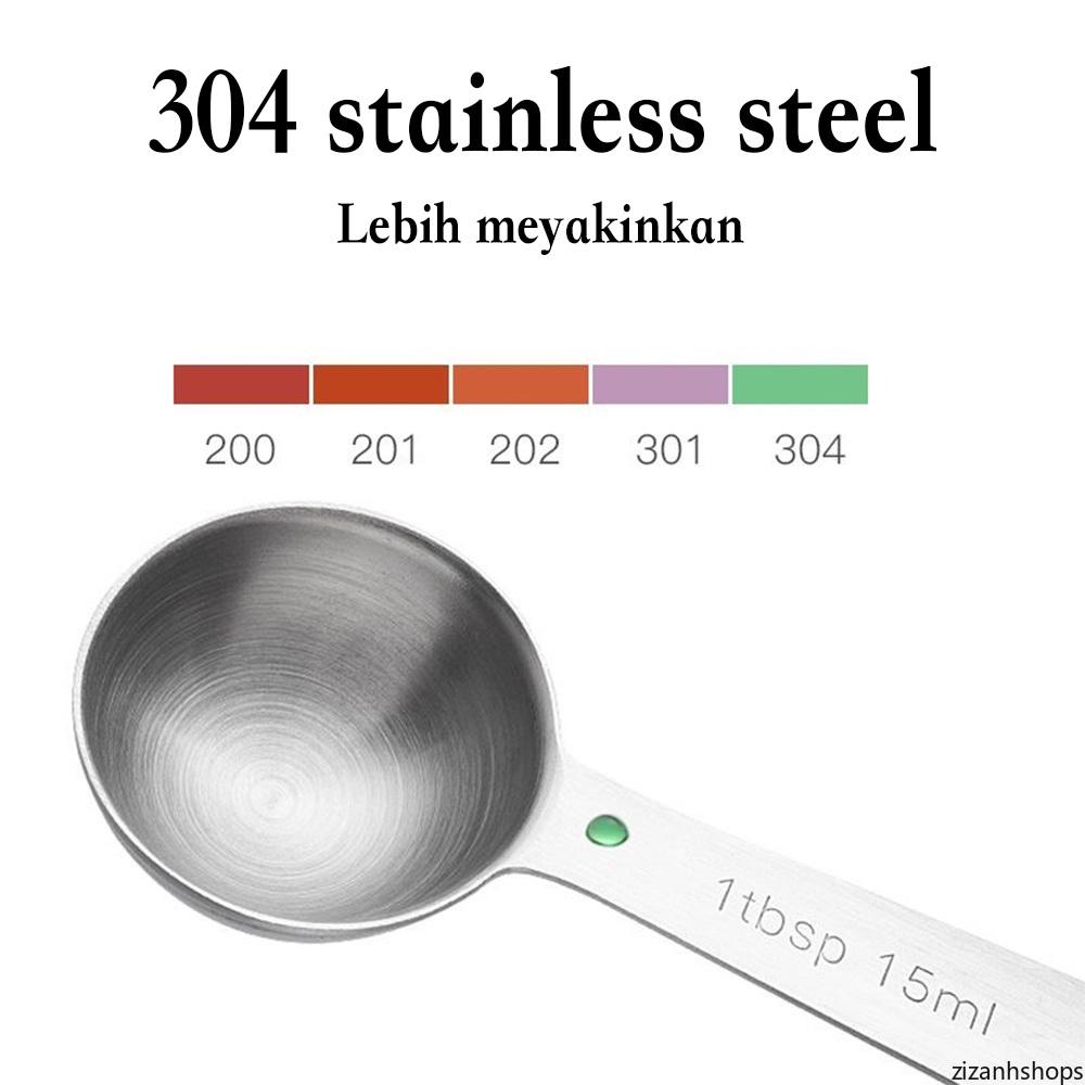 Set Sendok Pengukur 6 Pecahan Alat Dapur: Sendok Kopi, Roti, dan Timbangan Sendok Berbahan Stainless Steel Kualitas Tinggi