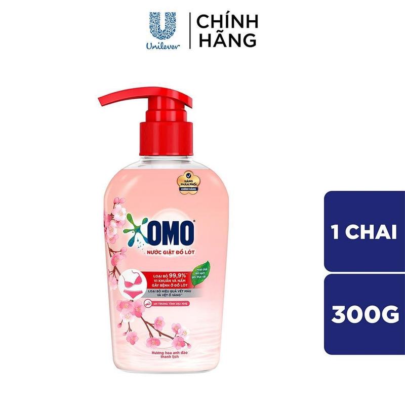 Nước Giặt Đồ Lót chuyên dụng OMO Hương Hoa Anh Đào Thanh Lịch - Chai 300ml - Làm Sạch