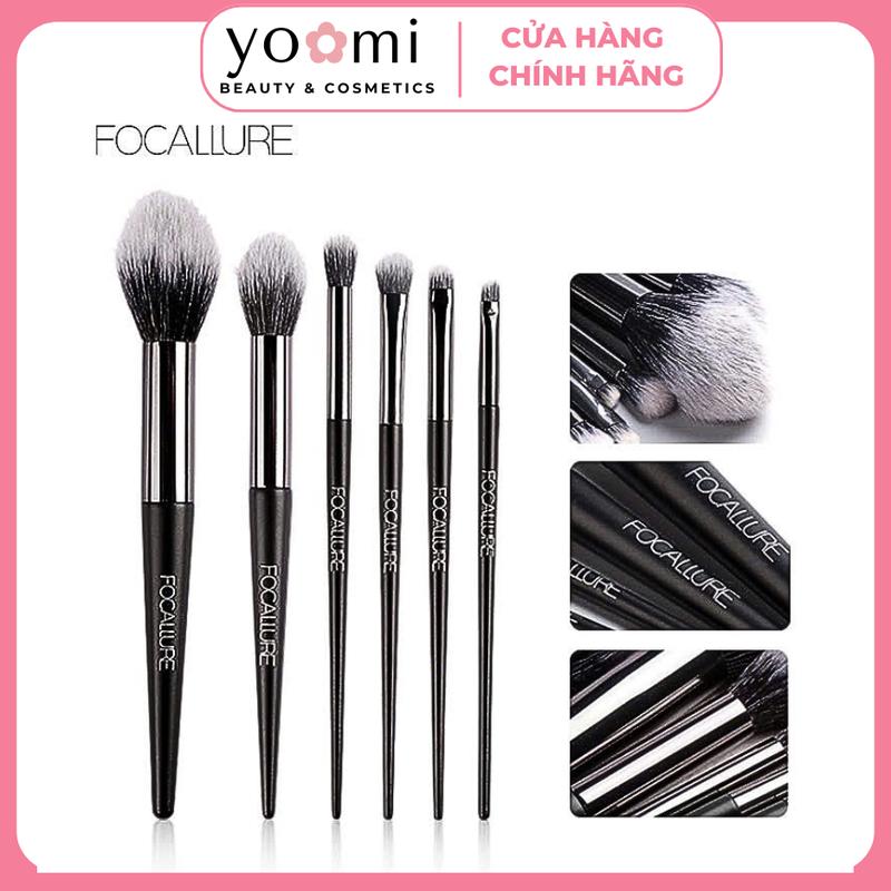  FOCALLURE Bộ 6 Cọ Trang Điểm FA70 Cơ Bản Siêu Mềm Nhỏ Gọn Tiện Lợi Bỏ Túi Thích Hợp Cho Người Mới Bắt Đầu Trang Điểm Cosmetic Mỹ Phẩm Nữ Lông Sợi Fiber Dày Mịn Mềm Khi Cầm Tay Cầm Gỗ Nguyên Chất Ống Nhôm Kim Loại Bền Chống Mài Mòn 