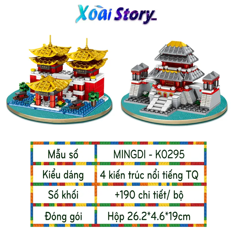 Đồ chơi lắp ráp mô hình các ngôi đền, kiến trúc cổ đại nổi tiếng +190 chi tiết/bộ MINGDI-K0295 Tháo Lắp Toy Xếp Hình Bộ Lắp Ráp 1