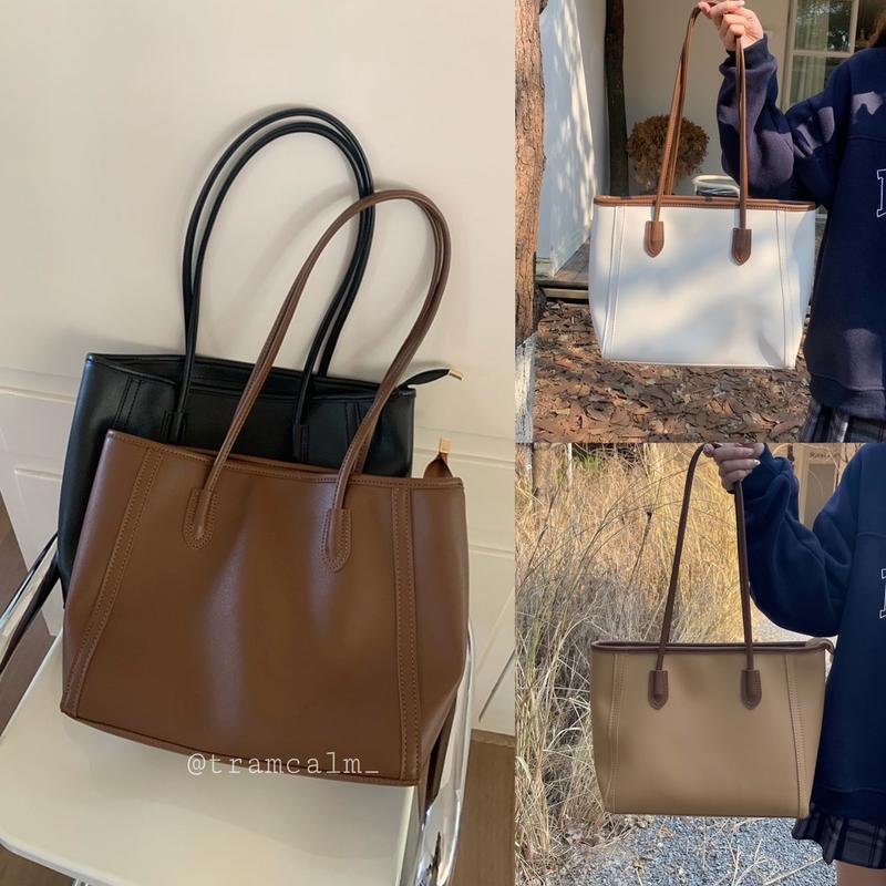 [Ảnh thật] Túi tote da dày dặn công sở thanh lịch -tramcalm