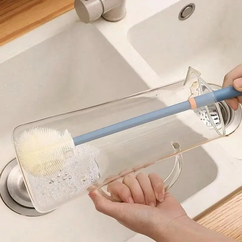 Long Handle Bottle Brush, Reusable Bottle Cleaning Brush, Household Cleaning Tool for Kitchen & Home Use, Baby Bottle Cleaning Tool, Baby Essentials 4