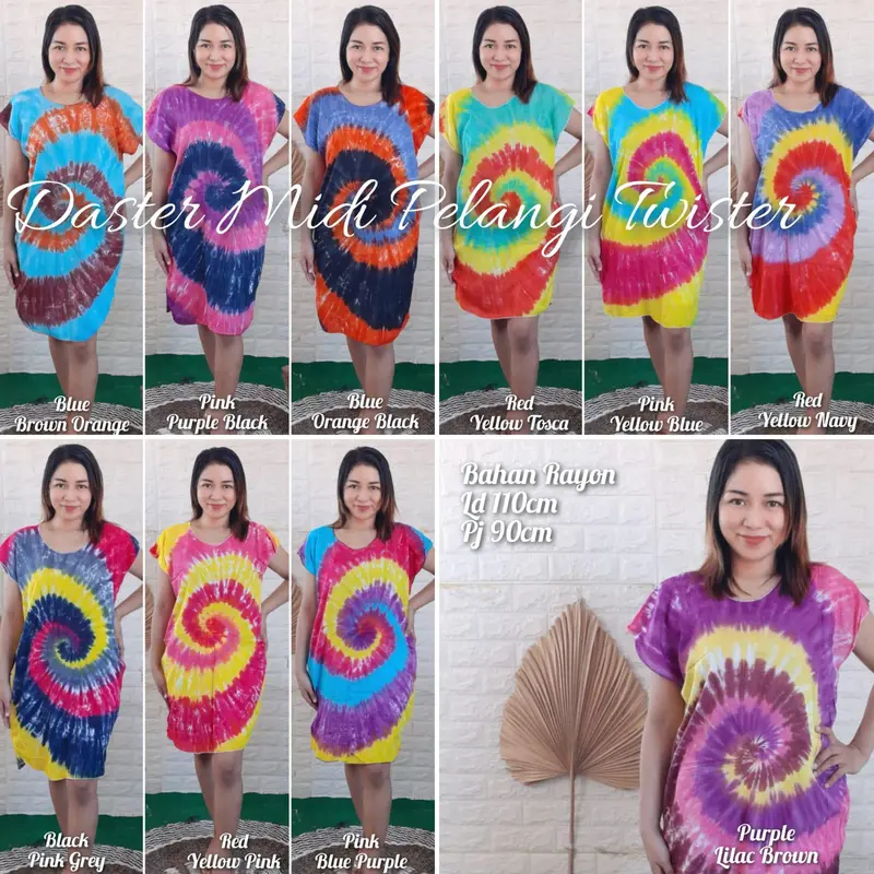 Dapat 5 Daster Bali Midi Bambu - Midi Pelangi - Midi Twister Dan Pelangi Midi - Best Seller Dress Pendek Wanita Tidur kaos panjang nyaman  lembut bumil  santai  motif  rayon cewek katun busui kain tipis pantai 4