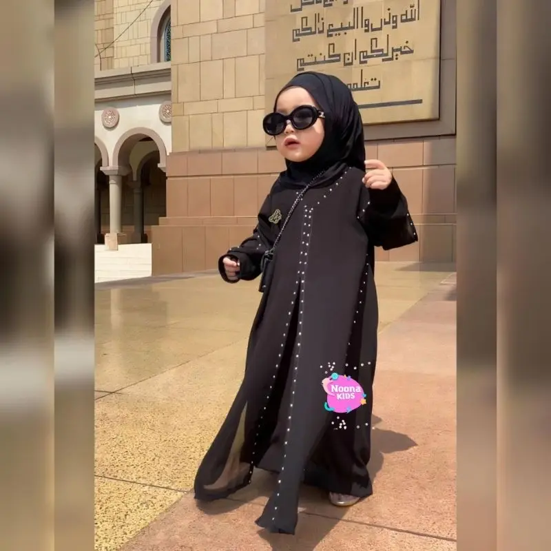 Noona Kids 1-14 Tahun Dress Muslim Anak Perempuan Hitam Gamis anak Abaya kids Ratih Ameena 3