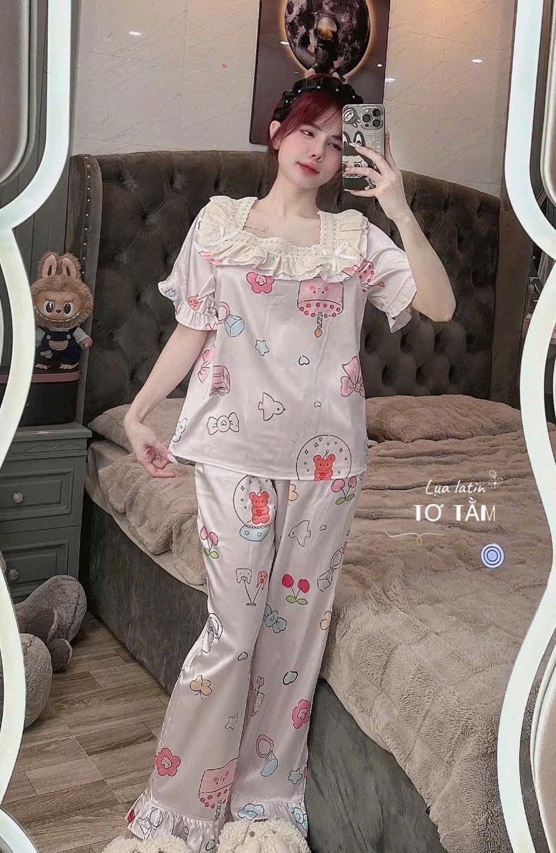 Product Introduction of Lụa xước tay cộc quần dài Nữ Women 27