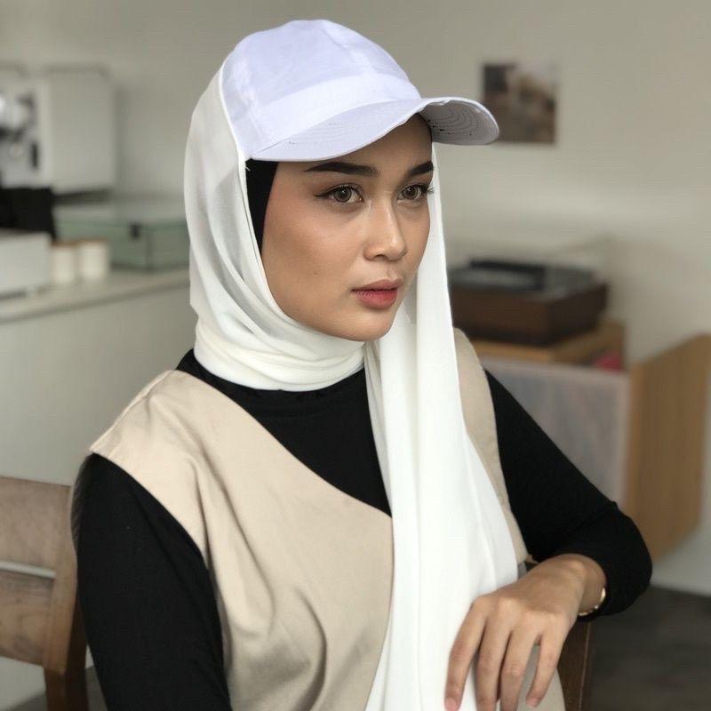 Pashmina Instan Topi / Hat Scraf Polos 2