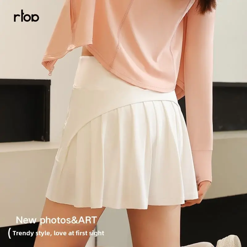 RTOP anti glare sports short skirt for women, slimming and breathable yoga half skirt, running training yoga tennis pants skirt