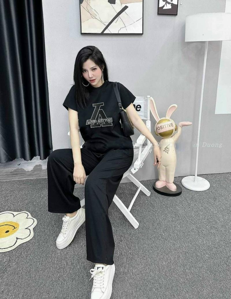 Product Introduction of Set đồ bộ thời trang suông rộng dài, Logo chữ nhật  bản mới , Chất Thun 100% cotton 11