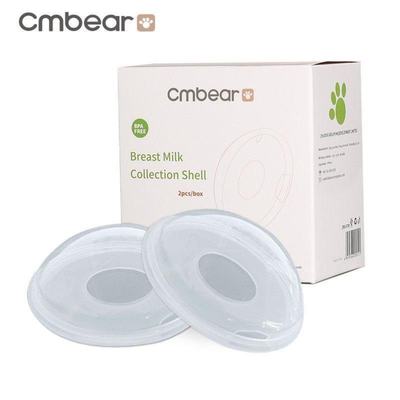  Phễu hứng sữa silicon Cmbear hộp 2 phễu hứng sữa Cmbear có nút đậy chống tràn an toàn có thể tái sử dụng 