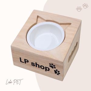 LP120 โต๊ะอาหารสัตว์เลี้ยง งานเนื้อไม้แท้เกรดA ถ้วยอาหารสัตว์เลี้ยง ถ้วยอาหารแมว ถ้วยอาหารสุนัข ถ้วยเซรามิกสัตว์เลี้ยง