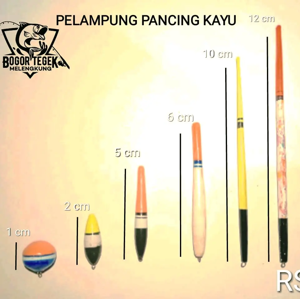 Pelampung Pancing Kayu Ukuran 1cm 2cm 5cm 6cm 10cm 12cm