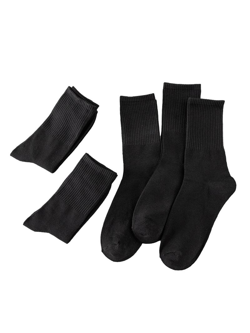 Product Introduction of Men's 5 Pairs Solid Crew Socks, Low Cut Comfy Breathable Mid-calf Socks for Daily Wear, Men's Socks & Hosiery for All Seasons 4