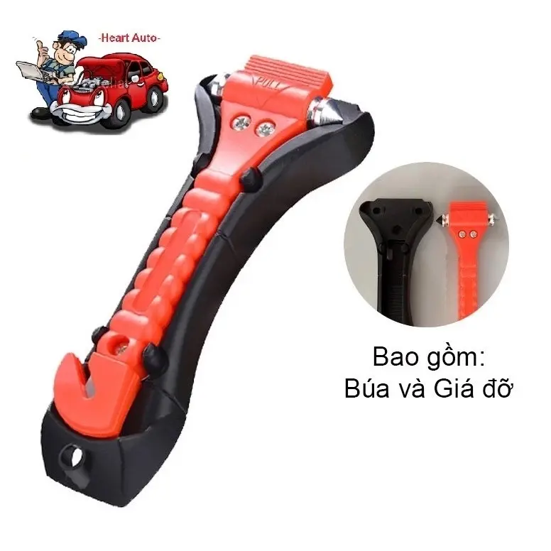 Búa đập kính ô tô,cứu hộ thoát hiểm oto khẩn cấp loại thông dụng kèm giá đỡ