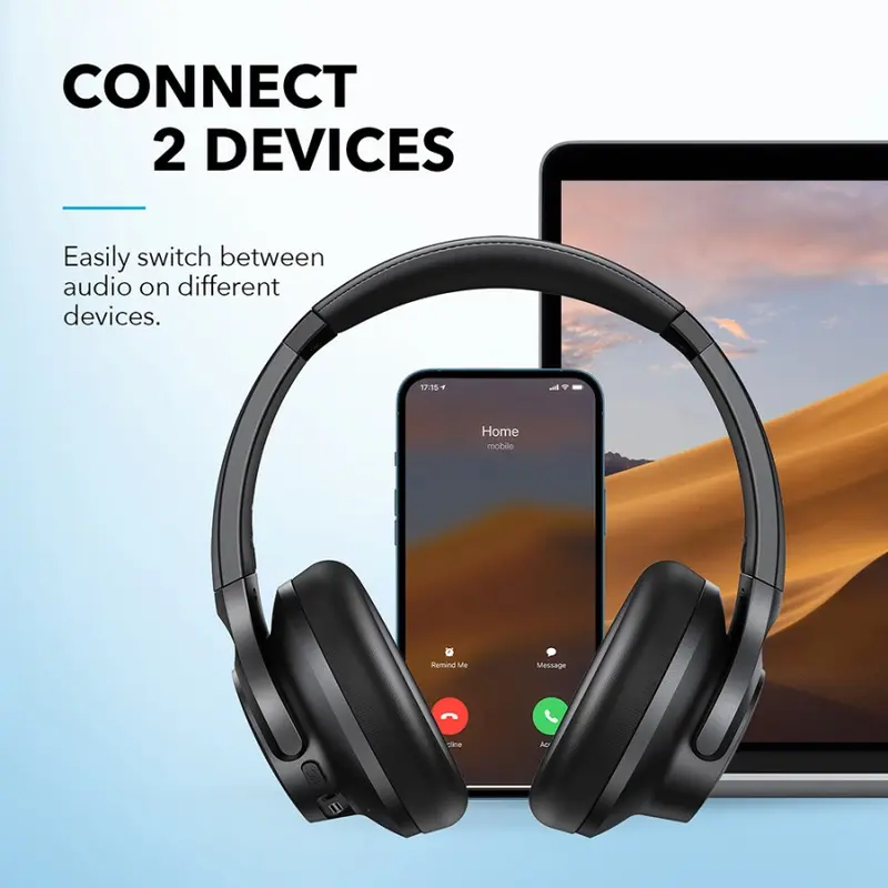 Soundcore by Anker Q20i Bluetooth Headphones with Mic Hi-Res Hybrid ANC Headset with Noise Cancelling Wireless Headphone Over-the-Ear Headphones - A3004 6