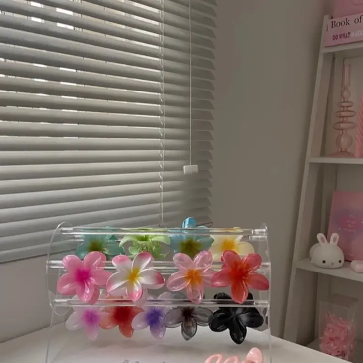 Kệ đựng kẹp Giá trưng bày băng đô bằng nhựa acrylic xoay 360 độ trong suốt tiện dụng trang trí decor xinh xắn Kitchen 1