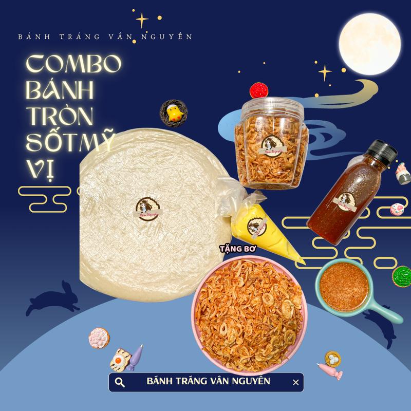  Combo bánh tráng phơi sương TRÒN sốt mỹ vị TẶNG BƠ. Bánh Tráng Vân Nguyễn Đồ ăn vặt snack 